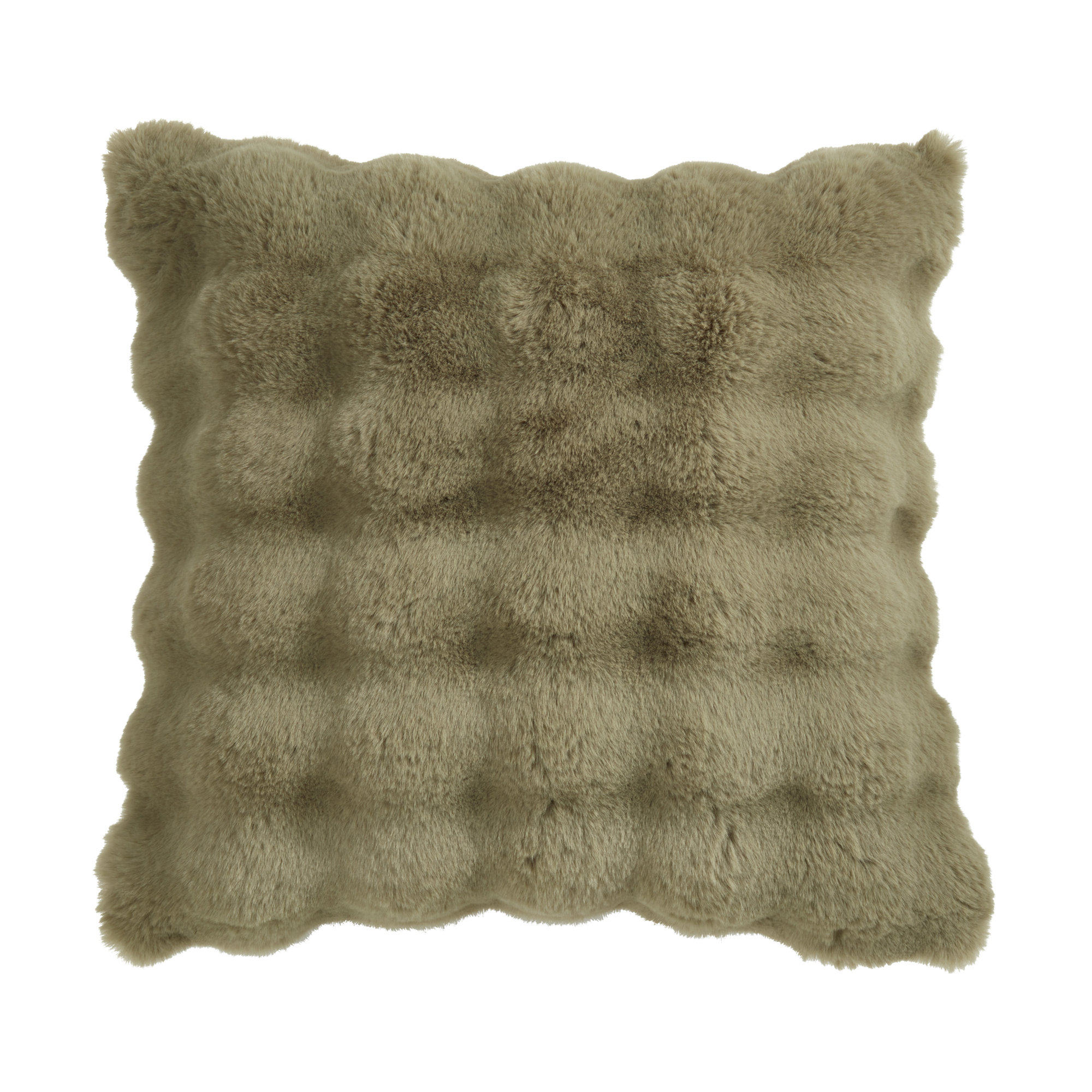 Cozy Bubble Faux Fur Pillow Cover, Sage, Square 20", No Insert