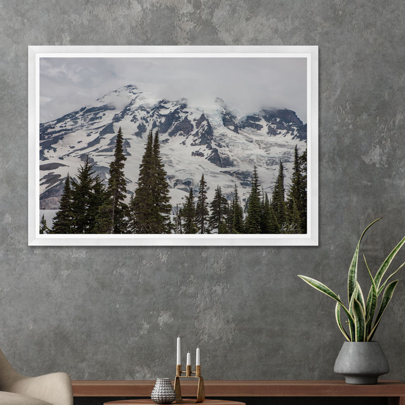 Mont Rainier, Cadre blanc, H 29 po x l 42 po x P 1,5 po