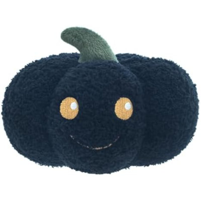 Smile Pumpkin Curly Plush Stuffed Animal, Cute Furry Pumpkin Toy, Soft Cuddly Plushie Hugger Toy For Gifts For Kids , 6 Inches