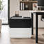 Table de chevet moderne à deux tiroirs, style bicolore noir et blanc, en bois d'ingénierie, hauteur 45 cm (17,7 po).