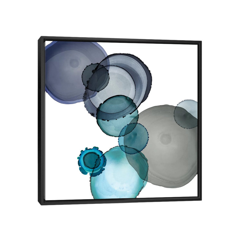 « Seaglass I » par Carol Robinson, reproduction d’art, Pas de tapis, Toile avec cadre noir, H 26 po x l 26 po x P 1,5 po