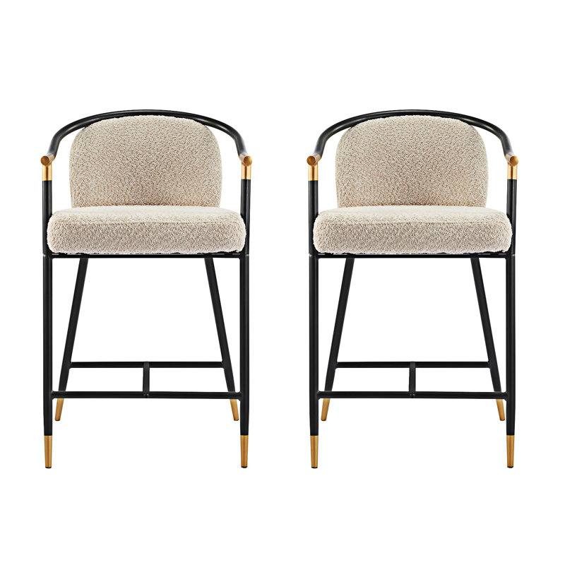 Ensemble de 2 chaises de salle à manger rembourrées avec tabouret de comptoir, Amande