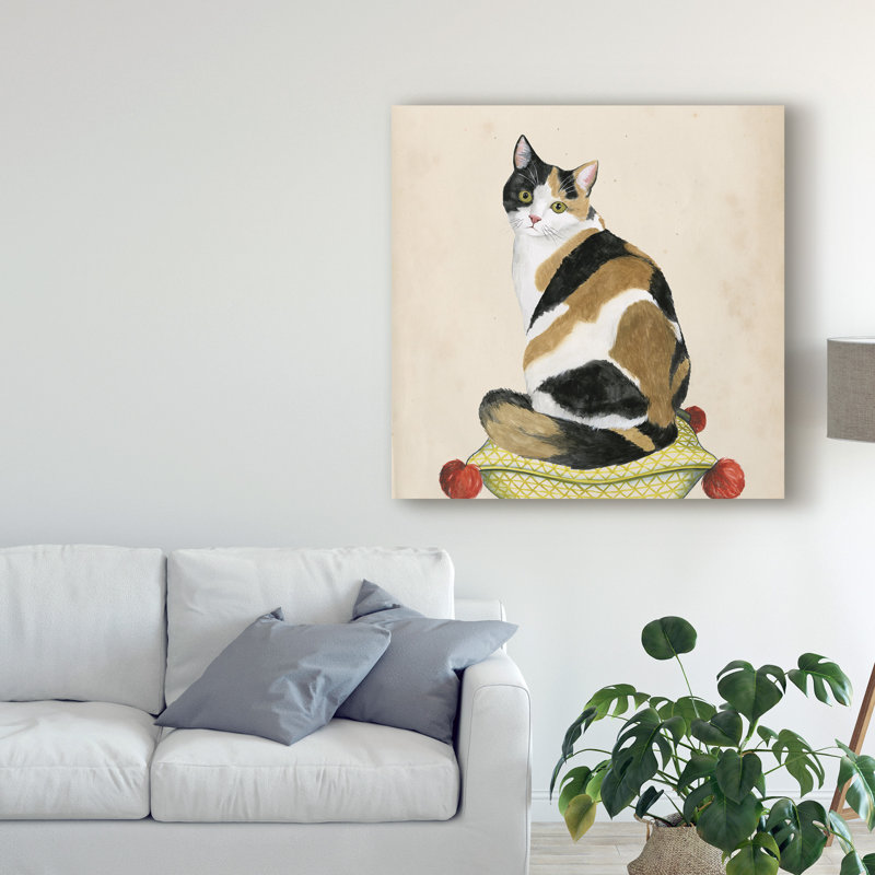 « lady cat iii », reproduction de peinture à l’acrylique sur toile tendue, H 35 po x l 35 po x P 2 po