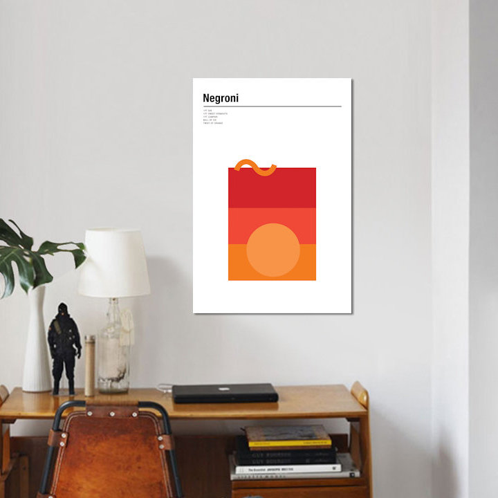 «Negroni», impression sur toile, H 12 po x l 8 po x P 0,75 po, Toile tendue, Pas de tapis