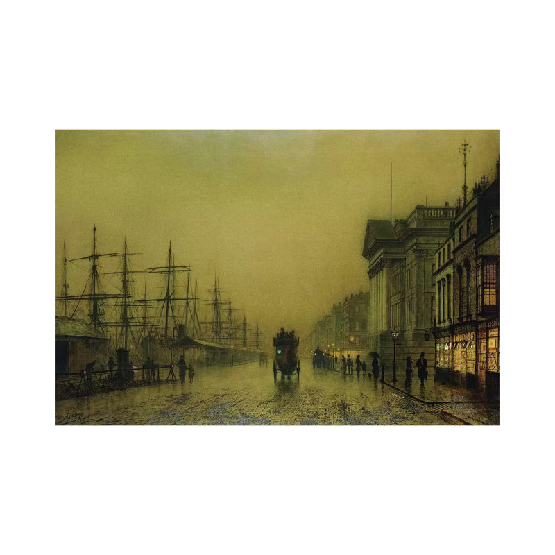 Liverpool Docks Customs House And Salthouse Docks, Liverpool by John Atkinson Grimshaw - Wrapped Canvas Print