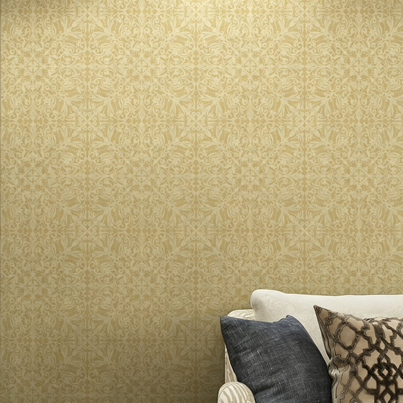 Rouleau de papier peint damassé orné, Brun