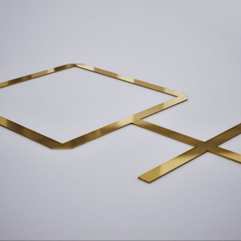 Burnett Decorative Fretwork Acrylic Wall Panels, Medium, 28 7/8"W x 15 3/8"H x 1/8"T, Gold Mirror, Gold Mirror