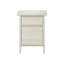 Petite table d'appoint décorative en stratifié de chêne délavé, conception transitionnelle et tablette ouverte pour un salon à récupération rapide avec poignée en métal noir classique