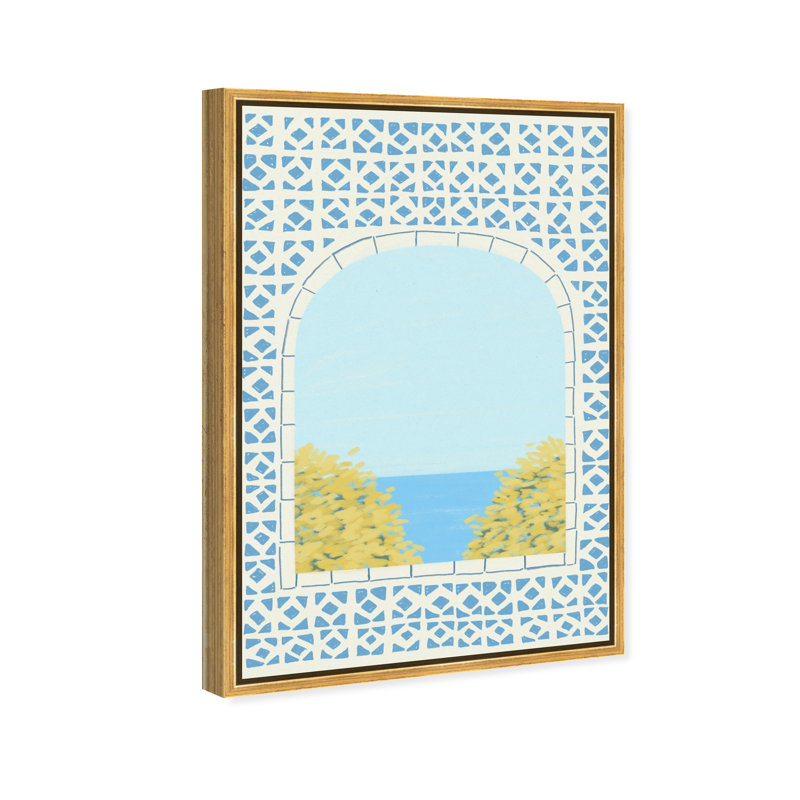 Mediterranean Window II Print by Oliver Gal, 16"H x 11"W, Gold Floater Frame