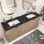 Ensemble de meuble-lavabo autoportant 70,8 po Monterey + double lavabo en acrylique noir renforcé-835738105