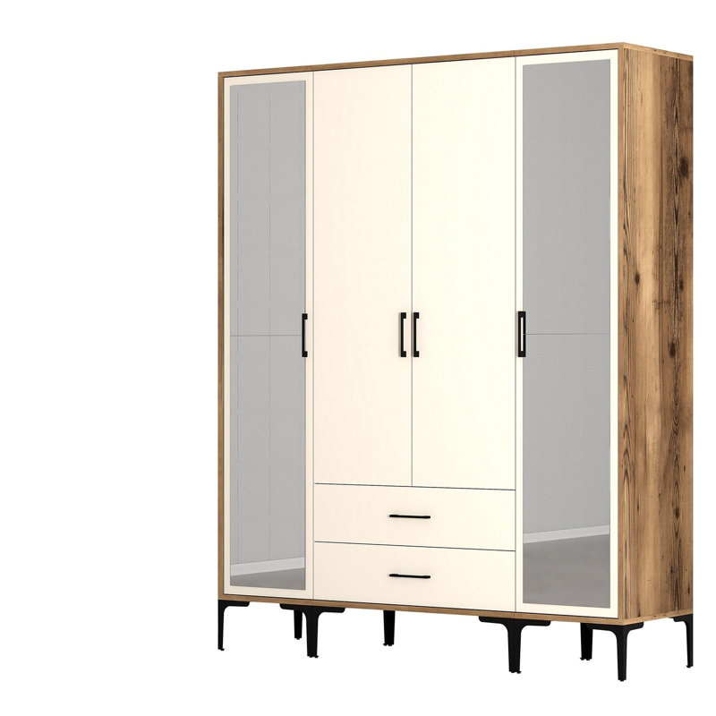 Armoire Ayreanna, Noyer, crème