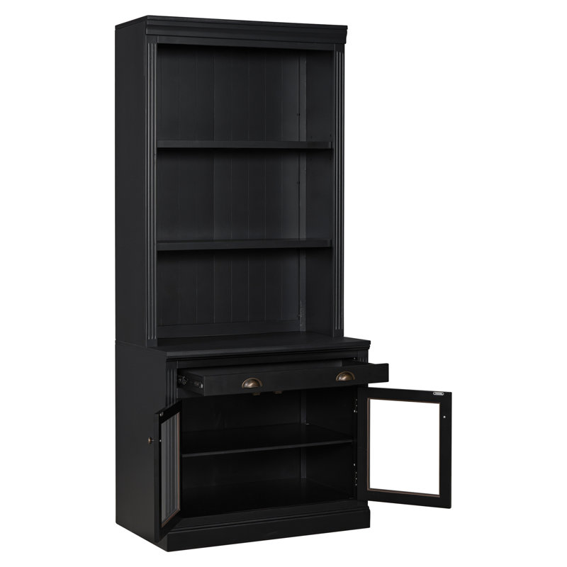 Bibliothèque de 83,4 po de hauteur avec 3 lumières DEL, Noir