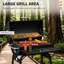 Barbecue portatif de 30 po avec roulettes, surface de cuisson de 23,25 po x 12,75 po, régulation de la température à 4 niveaux, poignée en bois Scald Lid, bouches d'aération réglables, barbecue au charbon à l'avant et au bas