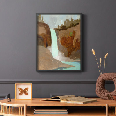 Turquoise Falls I, reproduction encadrée - bois massif