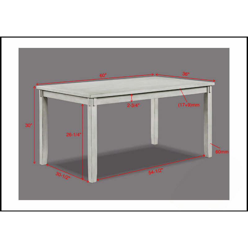 Ensemble de salle à manger rustique 5 pièces avec table rectangulaire et chaises rembourrées d'aspect lin, finition bois de grève
