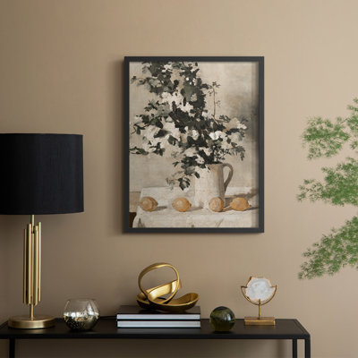 Reproduction florale vintage avec encadrement CECXLVII - bois massif