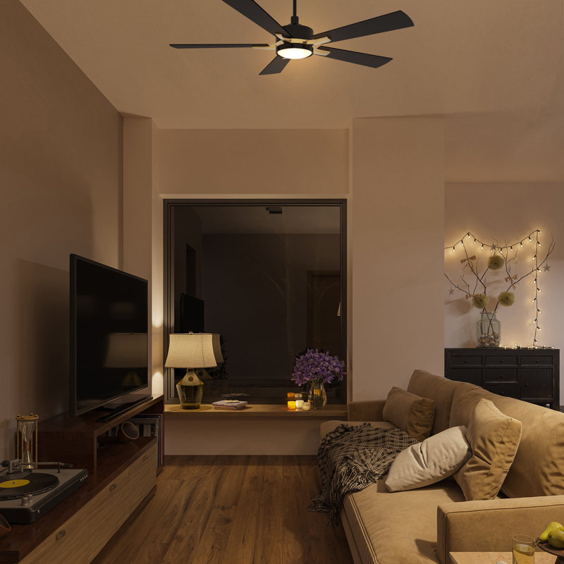 Ventilateur de plafond intelligent de 52 pouces avec télécommande Appleton, ensemble d'éclairage inclus, fonctionne avec l'assistant Google, Amazon Alexa et les raccourcis Siri.