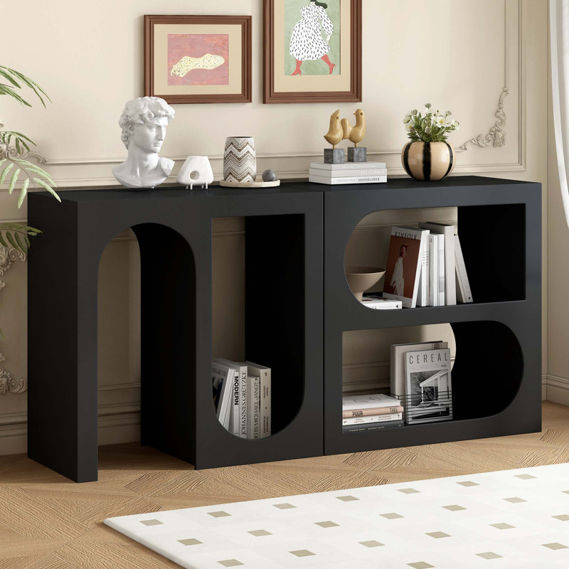 Console d'entrée modulaire avec extérieur rectangulaire et design intérieur courbé