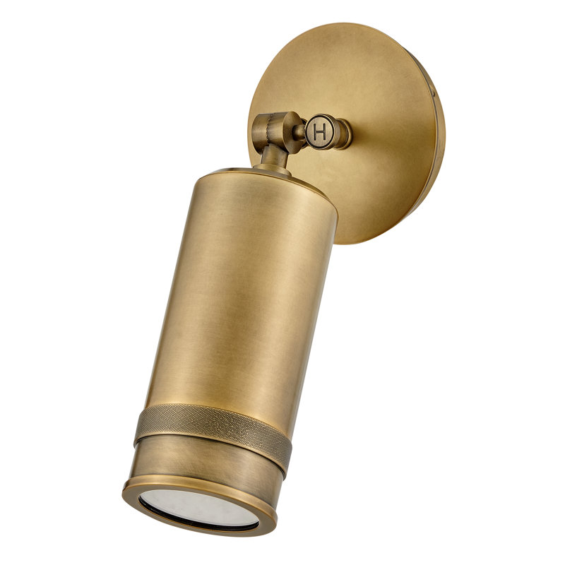 Pratt 12.5" Aluminum Pivotable Wall Mount Lantern, Heritage Brass