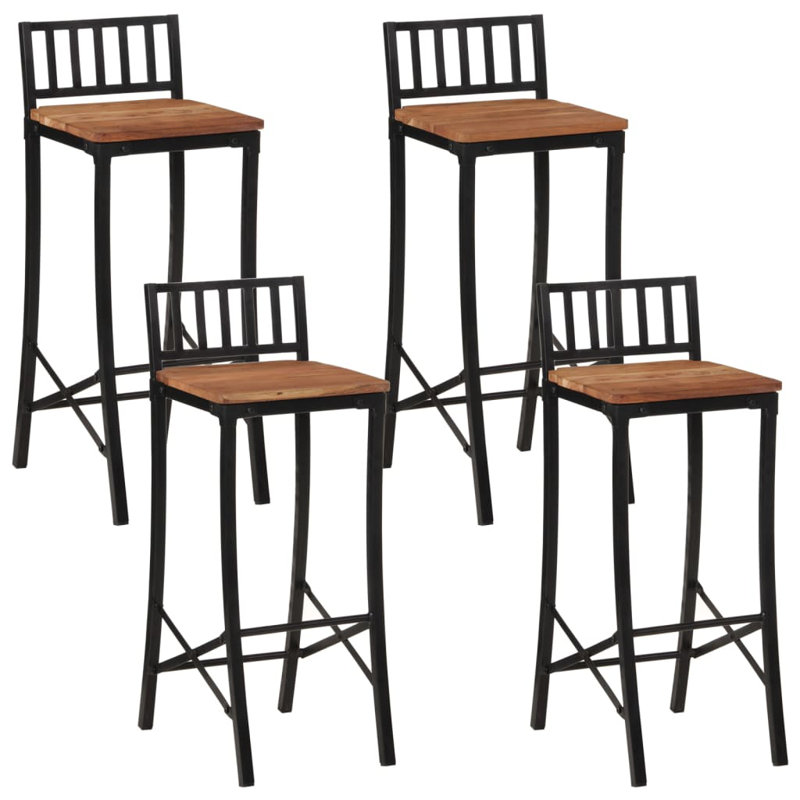 Anouska Counter Stool with Metal Frame, Walnut, 4
