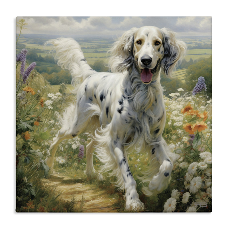 Art mural sur toile Trotting Dog Landscape par Roozbeh Bahramali, H 17 po x l 17 po
