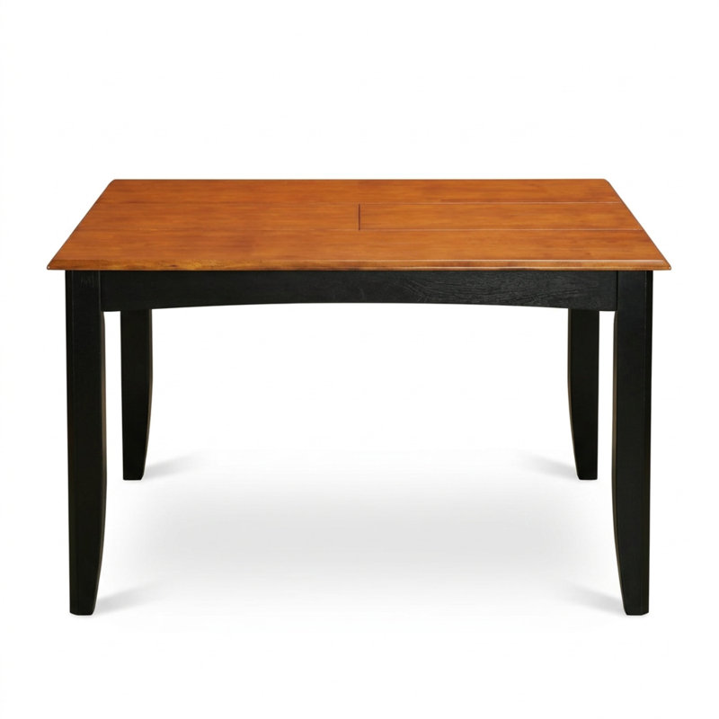 Black And Cherry Asian Hardwood Square 6 Piece Dining Set With Self Storage Expansion Leaf
