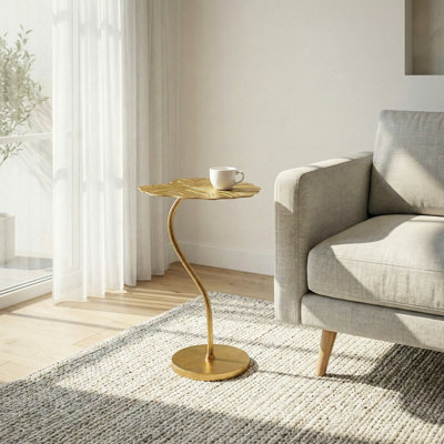 Gold Leaf Aluminium Side Table