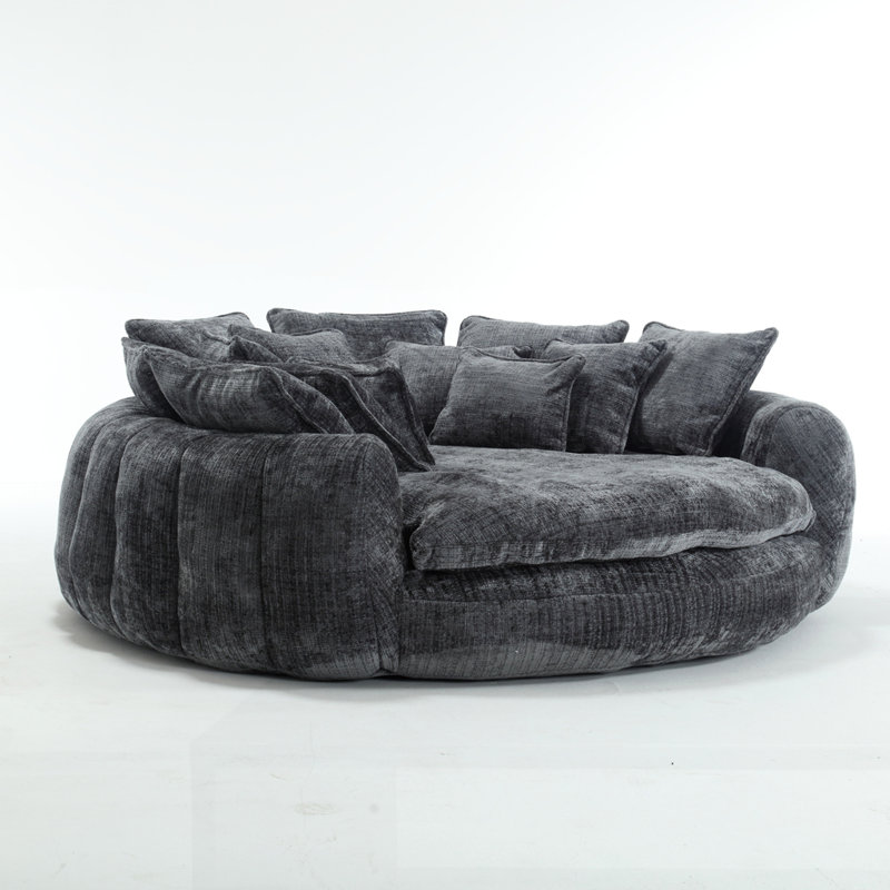 Modern oversized sofa bed with armrests, Grey