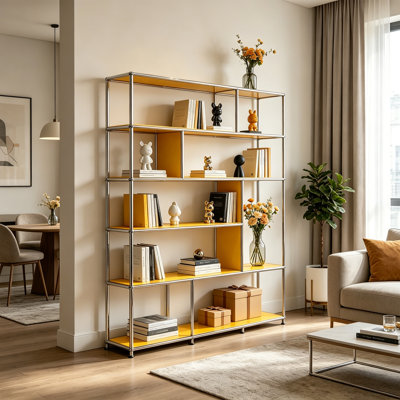 Yellow 5-Tier Open Storage Shelf