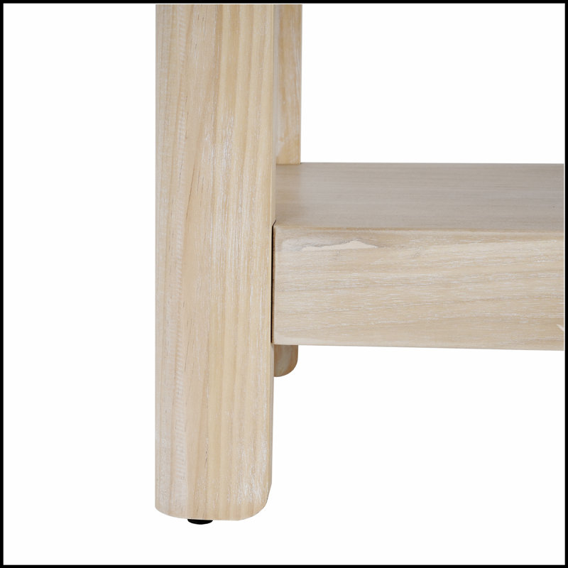 Console Mirod Modern Farmhouse, design minimaliste élégant avec placage en bois de qualité supérieure et coins arrondis pour une utilisation polyvalente