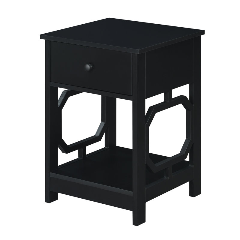 Gerde End Table with Storage, Black