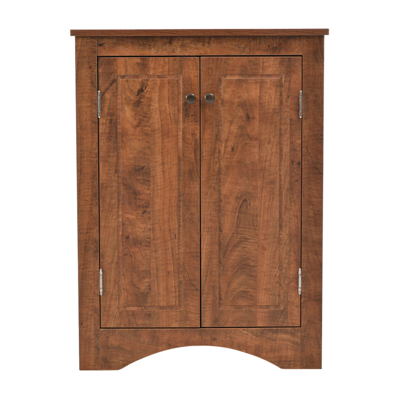 Armoire de rangement de coin moderne et imperméable, armoire de plancher triangulaire robuste en panneau de fibres à densité moyenne avec portes pour la salle de bain et la cuisine