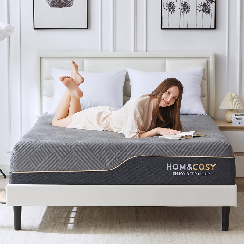 Alwyn Home Memory Foam Firm & Luxury Cooling Gel Green Tea Mattress, 10", Full 