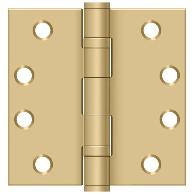 Steel Surface Mount Hinge, Brushed Brass