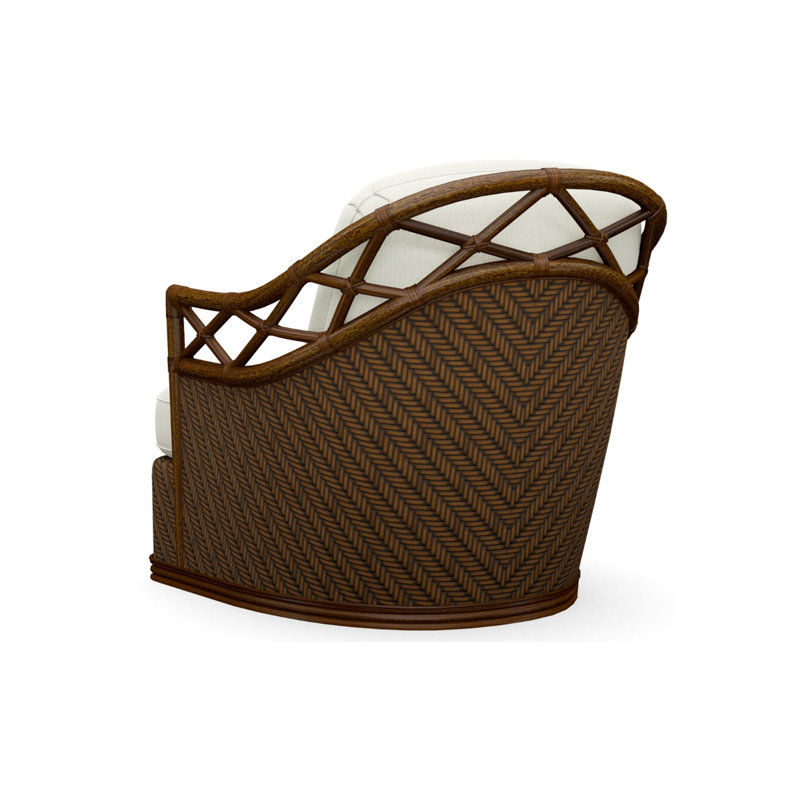 Bali Hai Swivel Armchair, White/Ivory