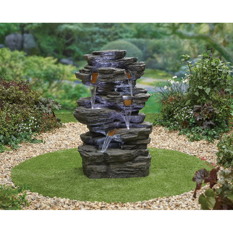 Ehtridge Easy Fountain Hinoki Springs with Lights Mains Plugin Powered Water Feature