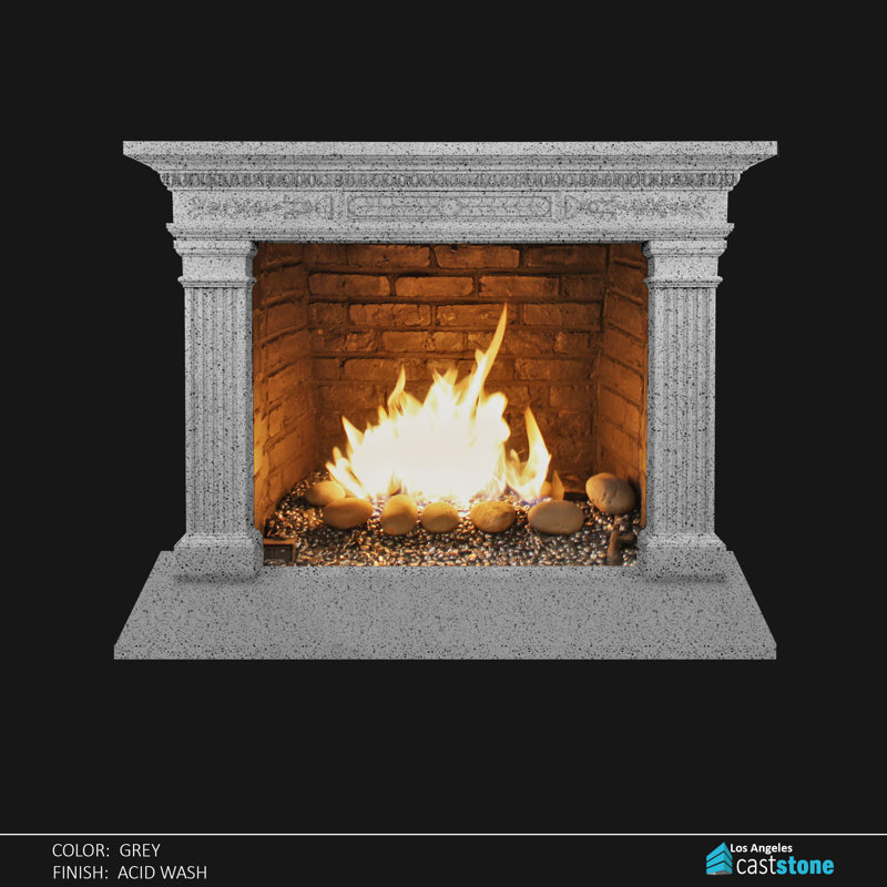 Pinal Fireplace Surround, Acid Wash Gray