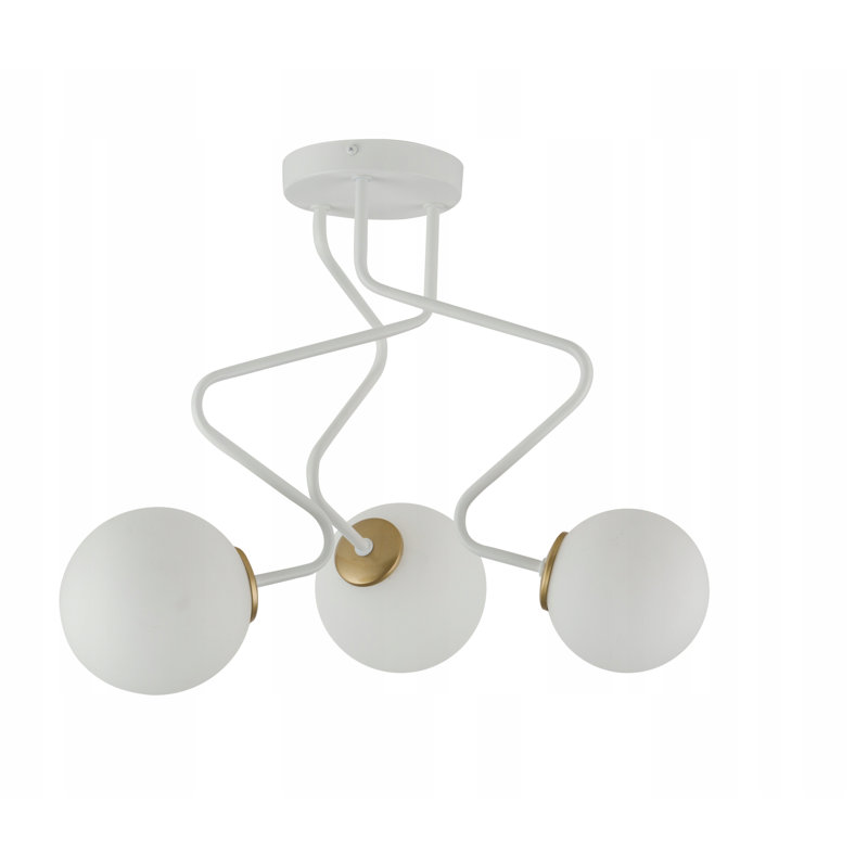Glass Semi Flush Mount, White