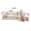 Canapé modulaire 103 po avec méridienne en forme de L, canapé modulaire désossé large de 103 po pour le salon, aucun assemblage requis-1608367651-1608367660