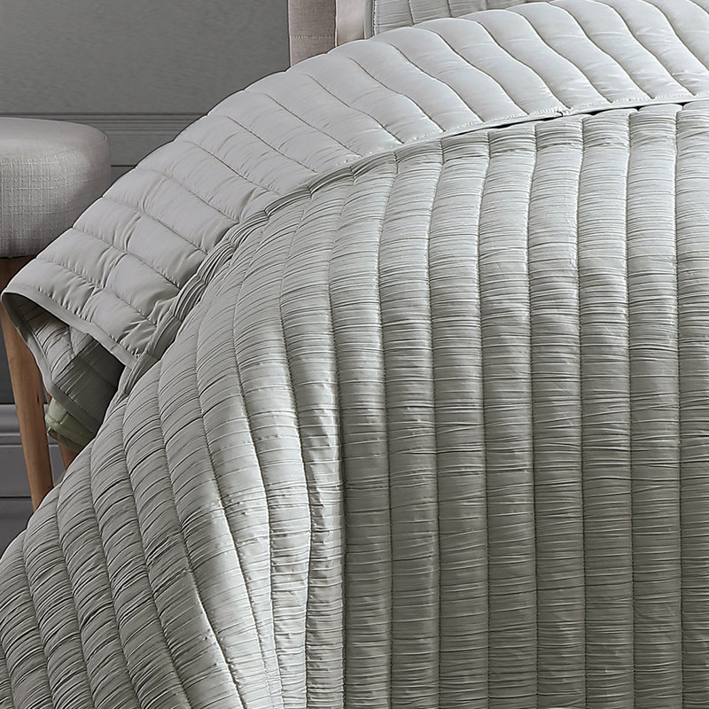 Ensemble d'édredon en polyester 2 pièces Moonstone, Édredon grand + 1 taie d'oreiller grand, Gris