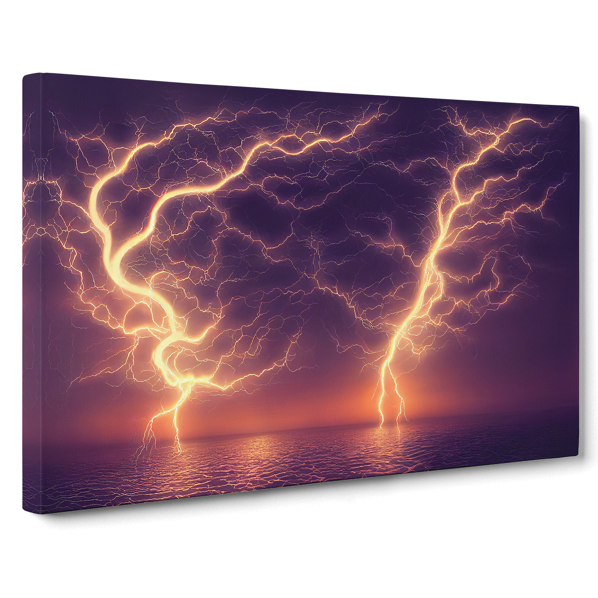 Metro Lane Terrific Lightning Storm - Wrapped Canvas Graphic Art ...