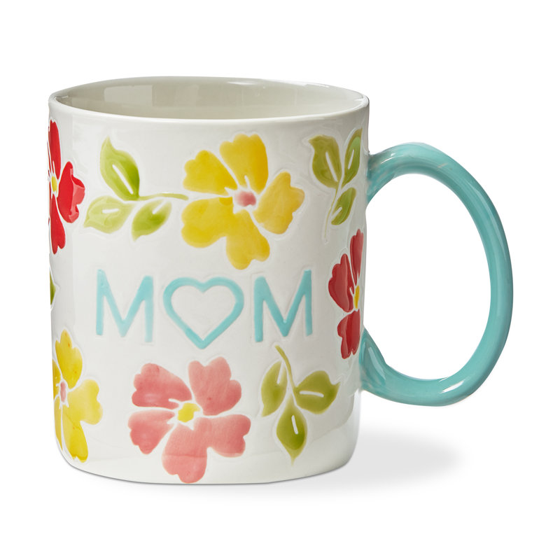 Mom Mug White Stoneware Everyday 16 Oz