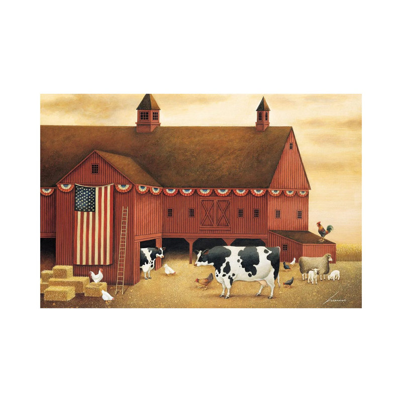 Fourth Of July Barn by Lowell Herrero - Wrapped Canvas Painting, 101.6 cm H x 66.04 cm W x 3.175 cm D
