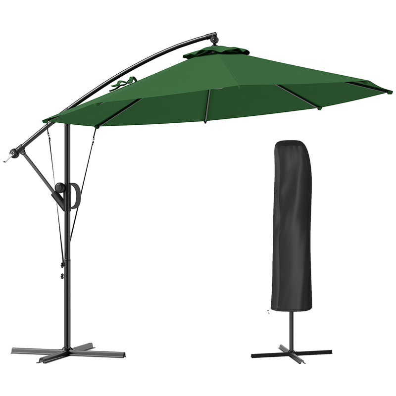 305cm Tilt Cantilever Parasol, Green