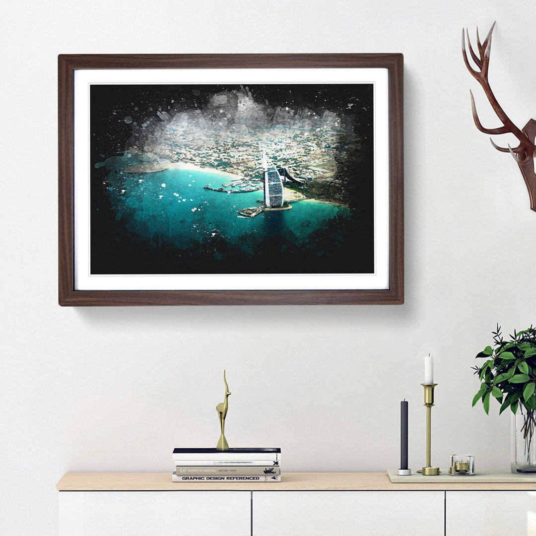 Burj Al Arab Hotel Dubai Skyline - Framed Print