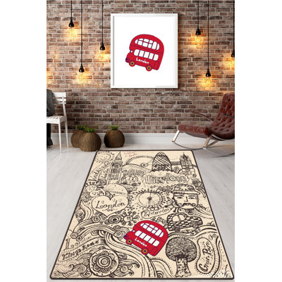 Premium Non-Slip Area Rug, 3.3 x 5.9 ft, 100% Polyester, 0.16 in Pile Height | Antibacterial, Machine Washable, Felt Dot Underside | Perfect for Living Room & Bedroom, Soft & Durable Design