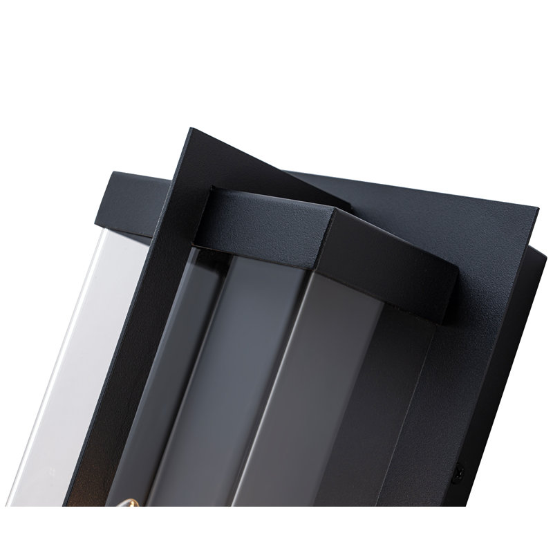 Applique murale noire pour l'extérieur avec verre acrylique