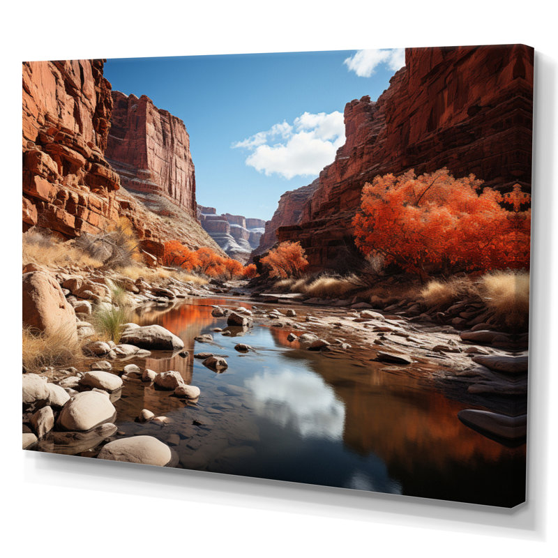 Canyon - passage intemporel II - impression, H 34 po x l 44 po x P 1,5 po, Toile tendue