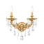 Milano 2 Light 13.5in x 15.5in Wall Sconce in Florentine Bronze with Clear Heritage Handcut Crystals-114751342-114751346