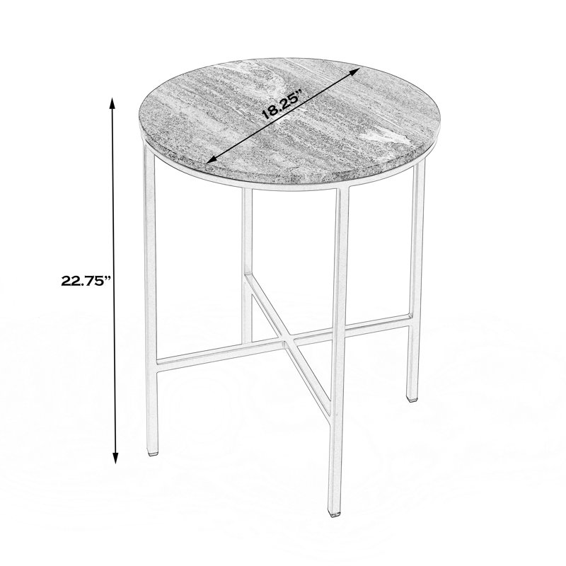 Round Marble Top End Table